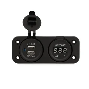 Nur Heute USB Steckdose 4,8 A mit integr. Voltmeter