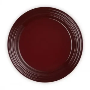 Le Creuset Frühstücksteller Steinzeug Garnet (Rhone) Bordeaux-Rot 22cm Weltweiter Versand