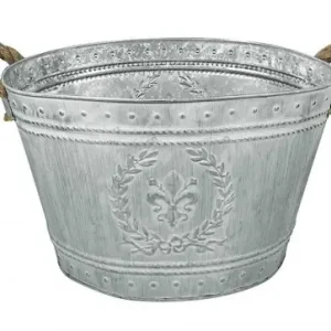 Zinkeimer Pflanzgefäß Oval Lilie Pflanztopf Zink mit Griffen Blumentopf Vintage Sonderaktion