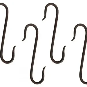 4 Haken Gusseisen S-Form Hängehaken Küchenhaken Fleischerhaken Antik Stil Braun Finale Aktion