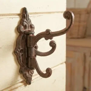 Zertifiziert Wandgarderobe Nostalgie schwenkbar Garderobenhaken Gusseisen Braun 13cm