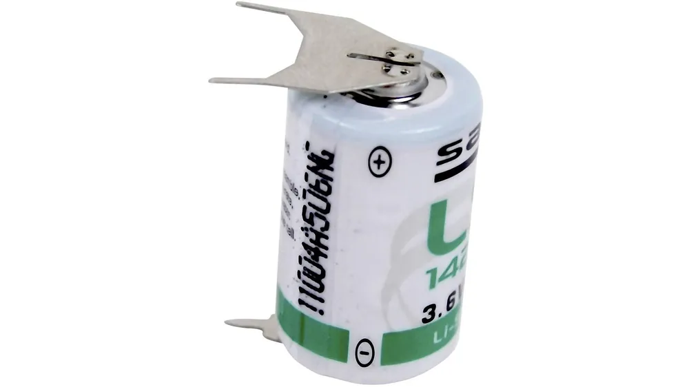 Preisreduziert Lithium-Batterie Saft LS14250, 1/2 AA, 3.6 Volt, 3er Print-Lötfahne