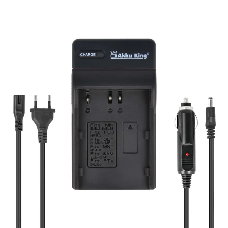 2in1 KFZ + Netz Ladegerät kompatibel mit Nikon Akku EN-EL3, EN-EL3a Expressversand