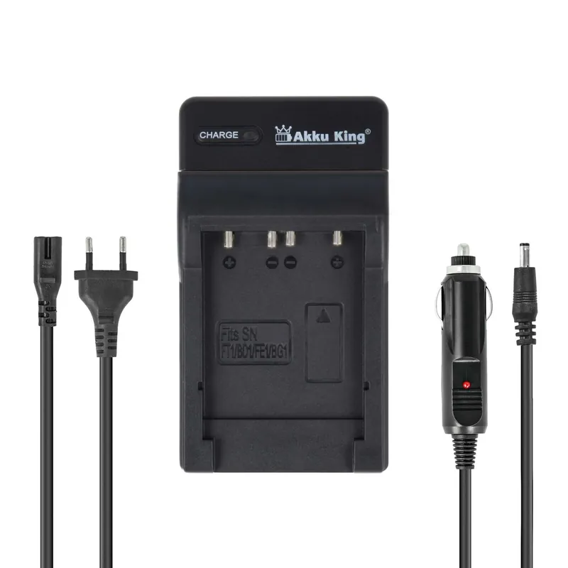 2in1 KFZ + Netz Ladegerät kompatibel mit Sony Akku NP-FR1 Neuheit