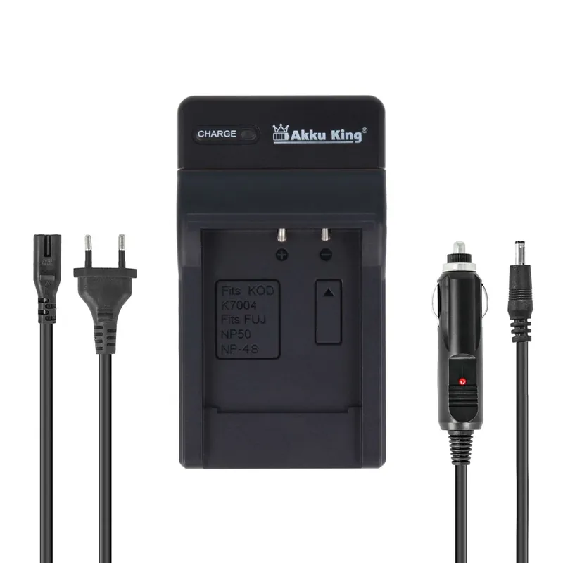 2in1 KFZ + Netz Ladegerät kompatibel mit Akku Pentax D-LI68, D-LI122 Schneller Versand