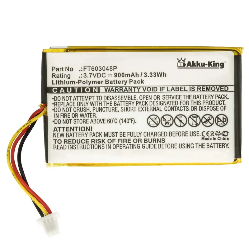 Kostenloser Rückversand Akku kompatibel mit Turtle Beach FT603048P - Li-Polymer 900mAh - für Stealth 400, 500, 600