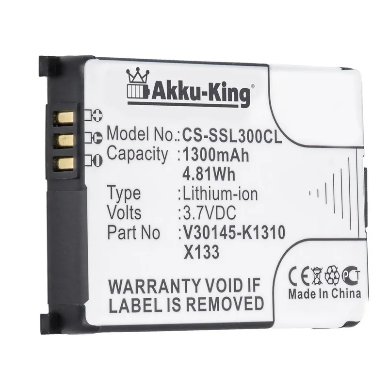 Akku kompatibel mit Siemens L36880-N5401-A102 - Li-Ion 1300mAh - für Active M1, Gigaset SL30, SL3501, 4000 micro, 4000L micro, 4000s micro, 4010 Geld-Zurück-Garantie