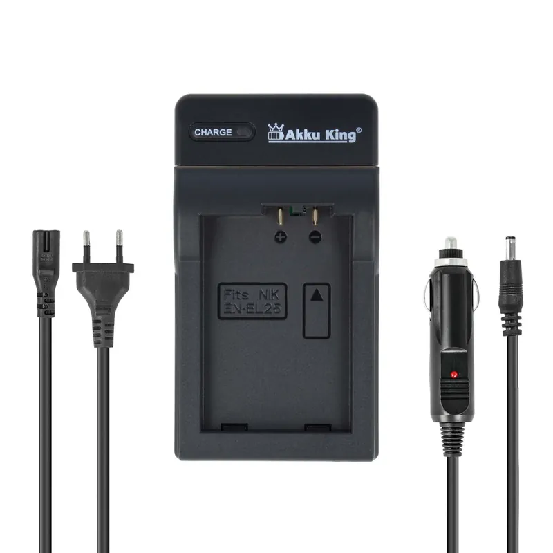 2in1 KFZ + Netz Ladegerät kompatibel mit Nikon EN-EL25 / EN-EL25a Limited Edition