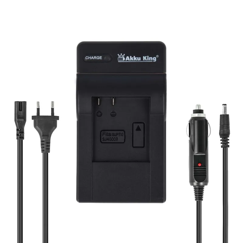 2in1 KFZ + Netz Ladegerät kompatibel mit SupTing SJ4000, Qumox BAT-412 Markenware