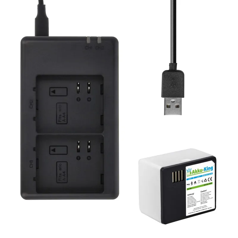 2-fach Ladestation + Akku Li-Ion 5250mAh - kompatibel mit Netgear Arlo A-4a - für Arlo Ultra, Ultra +,  Ultra 2 Neuheit