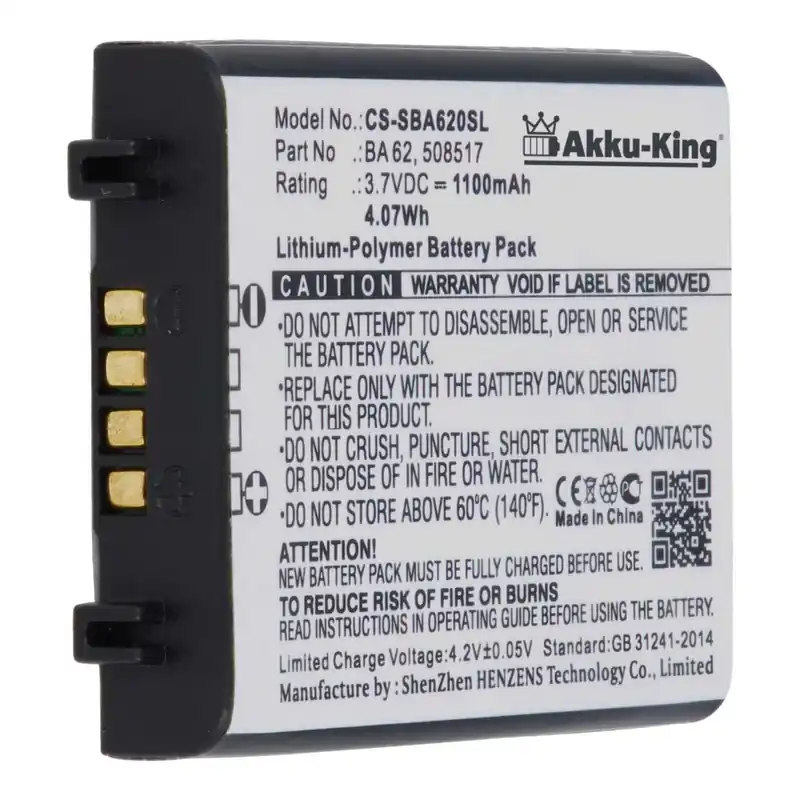 Akku kompatibel mit Sennheiser BA 62m, 508517 - Li-Polymer 1100mAh - für L 6000, LM 6062, SK 6212, SK 6212 bodypack wireless transmitter Kracherpreis