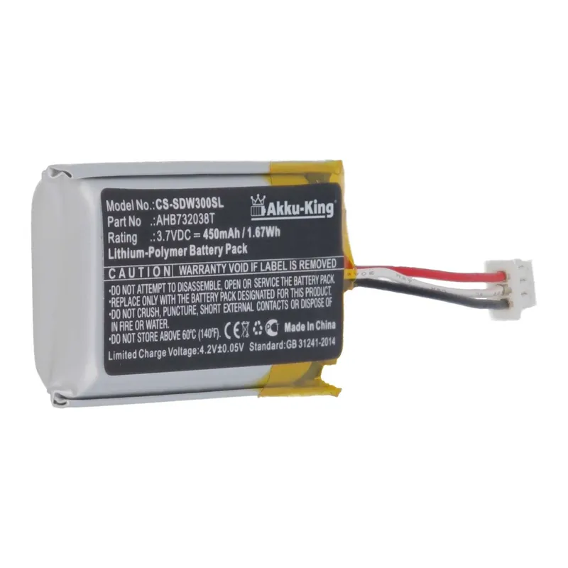 Hochwertig Akku kompatibel mit Sennheiser AHB732038T - Li-Polymer 450mAh - für Impact 5033, 5034, 5035, 5036, 5063, 5064, 5065, 5066, SDW Pro 1, SDW Pro 2