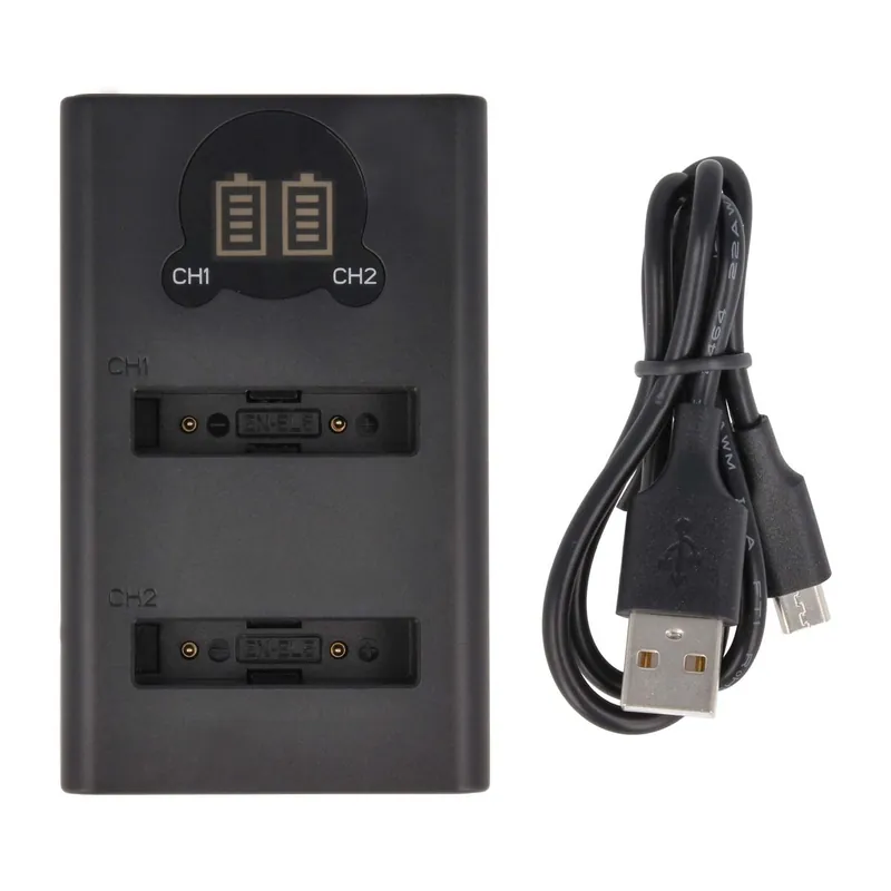 2-fach Ladestation kompatibel mit Nikon EN-EL5 - mit LCD Display USB-Anschluss / DL-Serie 4.2V Online Kaufen