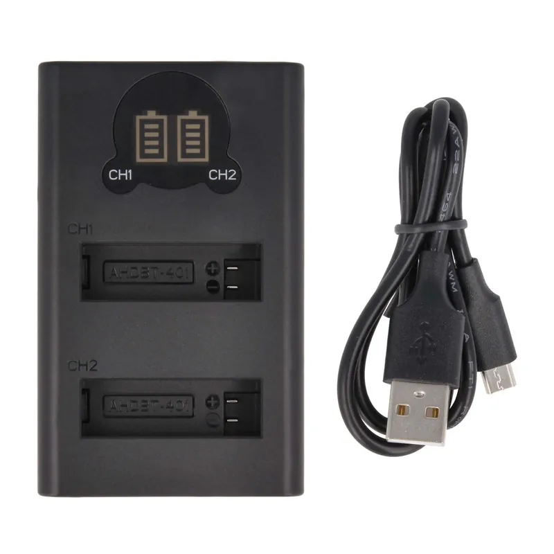 2-fach Ladestation kompatibel mit GoPro AHDBT-401 - mit LCD Display USB-Anschluss / DL-Serie 4.35V Meistverkauft