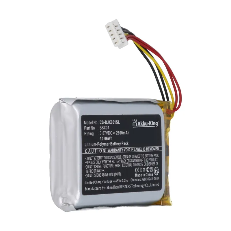 Akku kompatibel mit DJI BSX01 - Li-Polymer 2600mAh - für MIC wireless microphone Charging Case, ASB01 Garantierte Lieferung