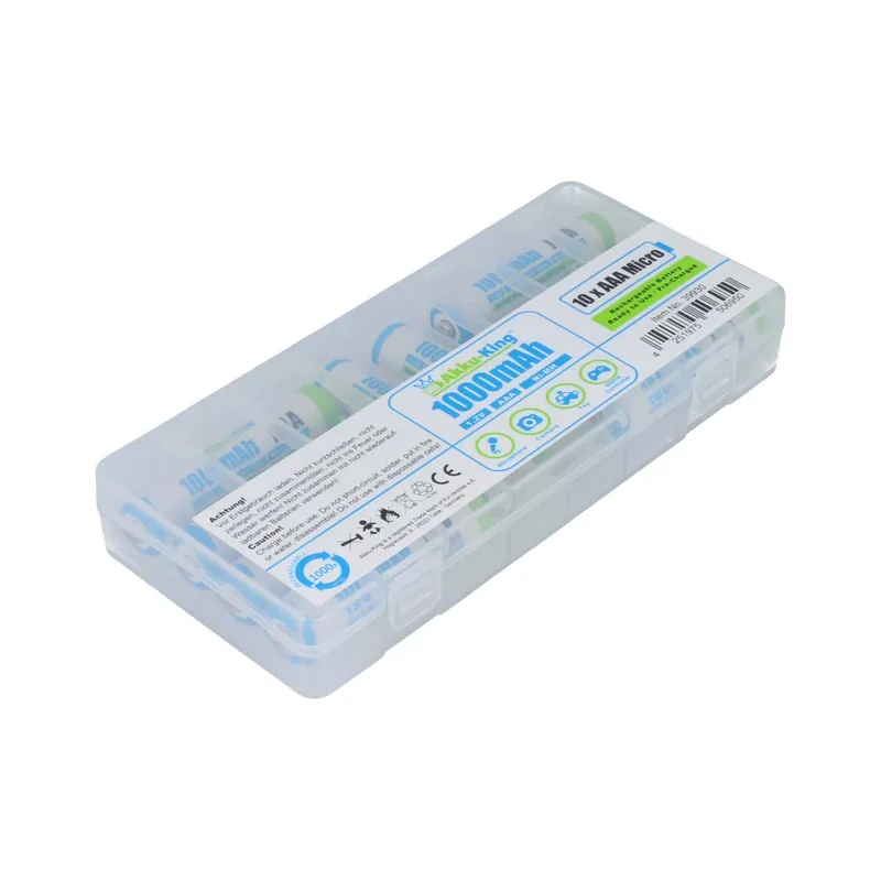 10 x Akku Ready to Use (RTU) Micro AAA HR03, KR03, LR03, R3, L3 - Ni-MH 1000mAh Markenware