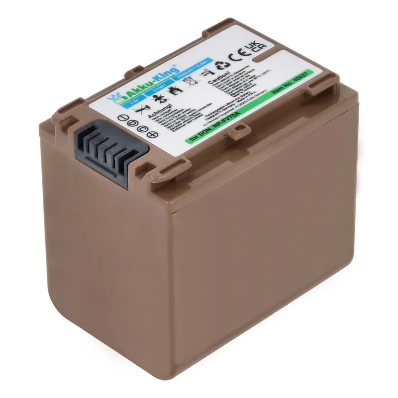 Akku kompatibel mit Sony NP-FV70A - Li-Ion 2060mAh - mit USB-C Input - für DCR-DVD92 DCR-DVD92E, DCR-DVD103, DCR-DVD105, DCR-DVD106, DCR-DVD108 Sofort Bestellen