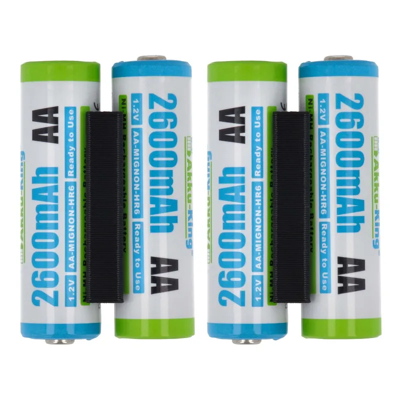 2er Pack Akku kompatibel mit Garmin 010-11874-00 - AA Ni-MH 2600mAh 1.2V - für Approach G3, G5, Astro 320, 430 Handheld, Dakota 10, 20, eTrex 10, 20 Sonderangebot