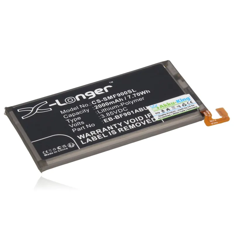 Ab Werk Akku kompatibel mit Samsung EB-BF901ABU - Li-Polymer 2000mAh - Galaxy Fold, SCV44, SM-F9000, SM-F900F, SM-F900J, SM-F900U, SM-W2020, W20 5G