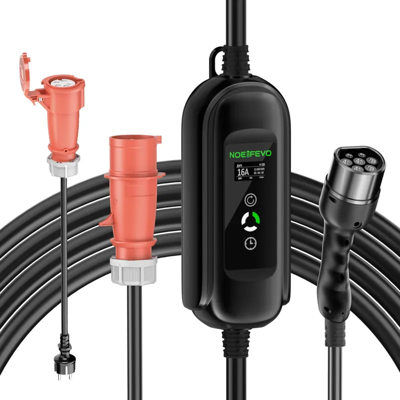 10Meters 11KW Typ 2 16A 3 Phase Mobile EV Ladestation EV Wallbox, CEE 16A Stecker, Schuko Stecker für unterwegs Großhandel