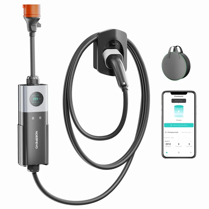 NOEIFEVO 22KW Wlan Mobile Wallbox mit APP Fernsteuerung ,5m/10m Typ2 CEE32A 3Phase Ladekabel Elektroauto Bestpreis