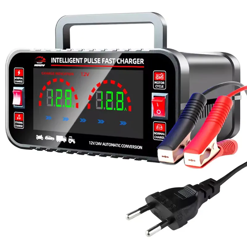12 10A /24V 5A Vollautomatisches Autobatterie-Ladegerät Intelligentes Puls-Reparatur-Autobatterie-Ladegerät Motorradbatterie Zertifiziert