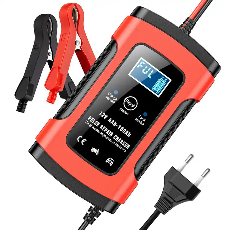 12V 6A Auto-Motorrad-Batterie-Ladegerät, Intelligentes Multifunktions-Reparatur-Batterie-Ladegerät mit Temperatur-Erkennung für Blei-Säure-AGM-Gel-Tiefzyklus-Batterien Mega-Angebot